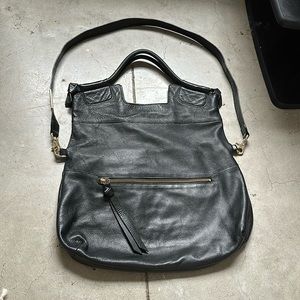Black Foley + Corinna Leather shoulder bag w/ crossbody option great condition